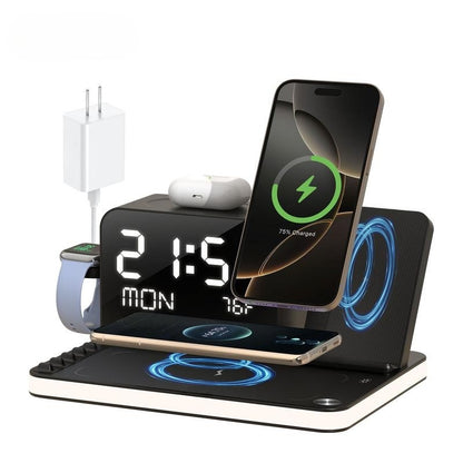 7 in 1 Wireless Charging Station with LED Night Light (Black)