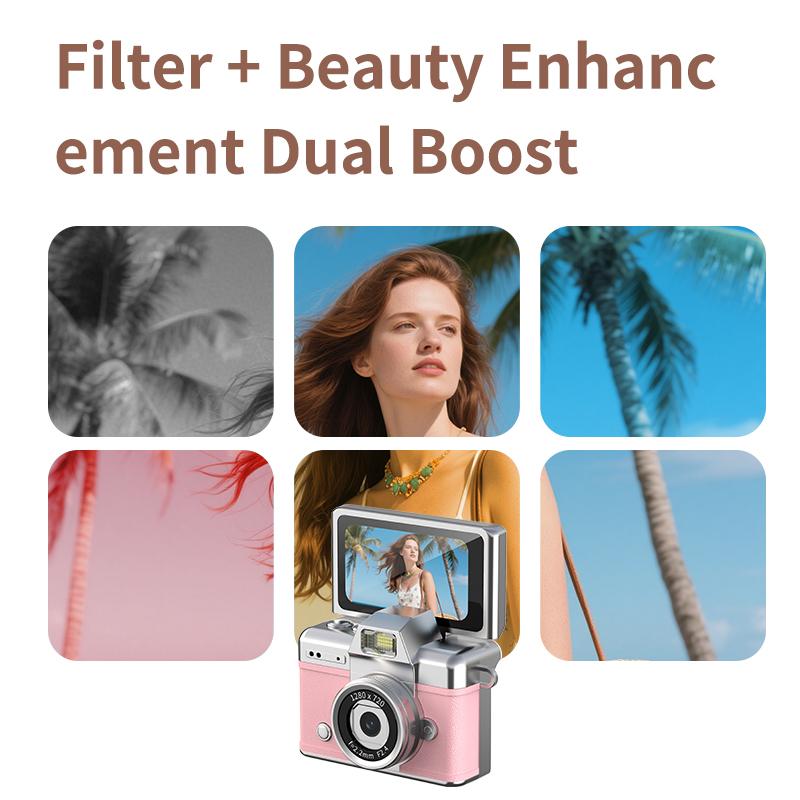 Mini Keychain Flip-Screen Camera