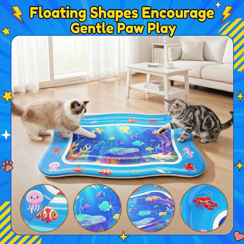 Cat Water Play Mat with Floating Fish