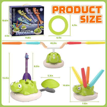 3 in 1 Dinosaur Musical Jumping, Ring Toss and Rocket Launcher, Kids Toy