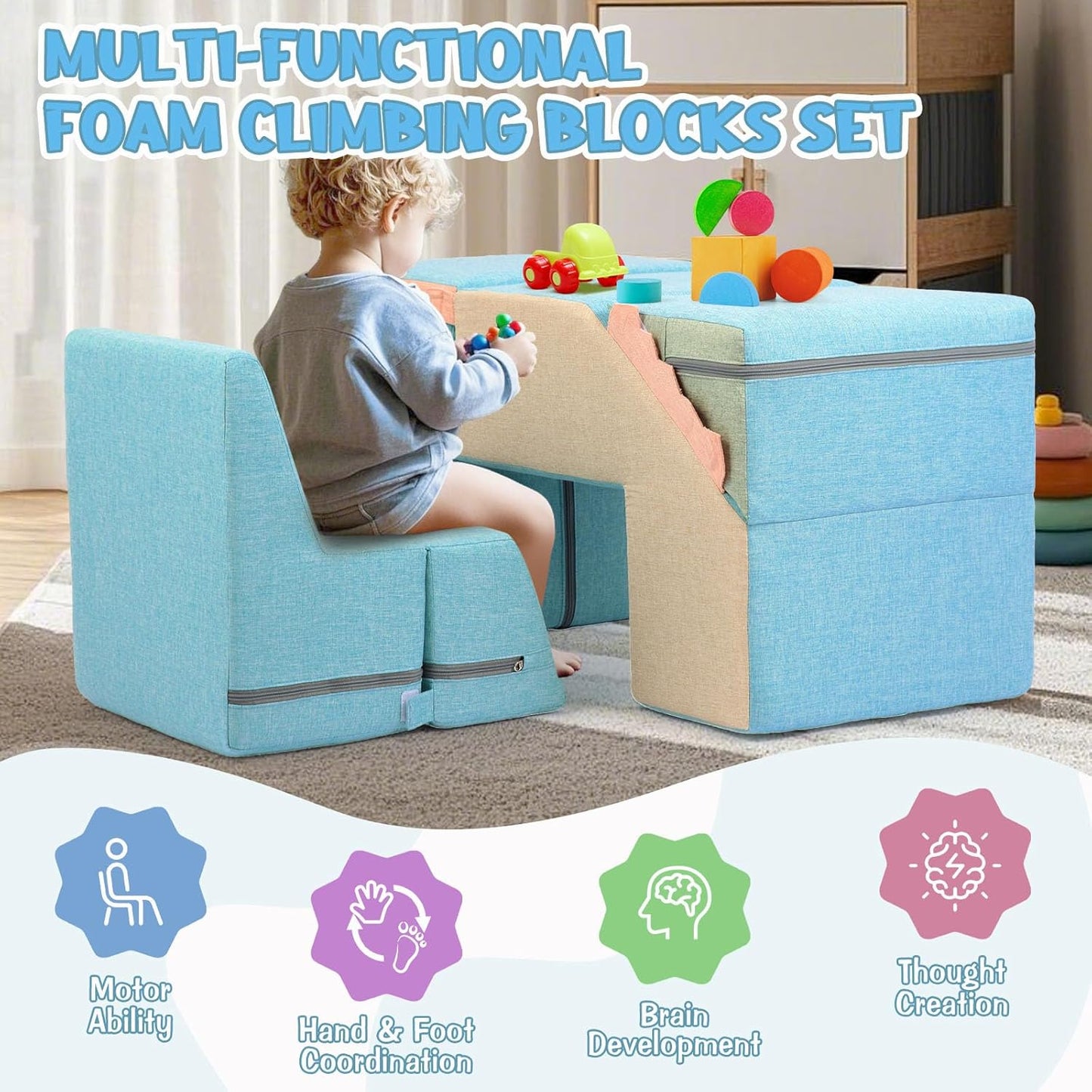 4 in 1 Foam Climbing Blocks for Toddlers