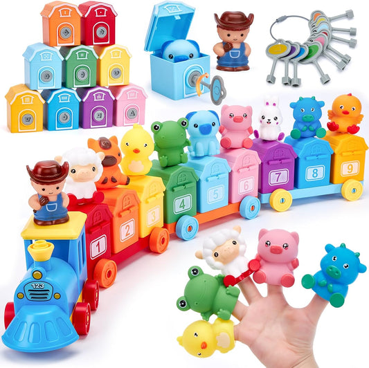 Counting Matching & Sorting Activity Montessori Train Set