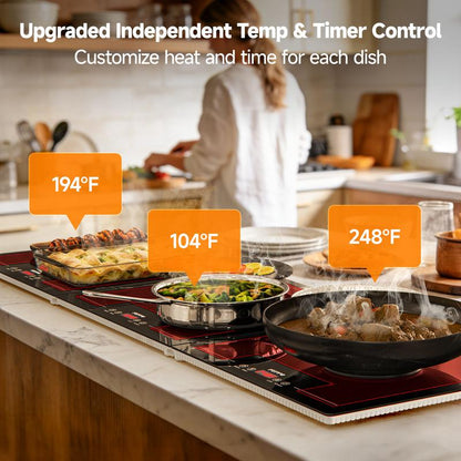 47" Glass Food Warming Tray