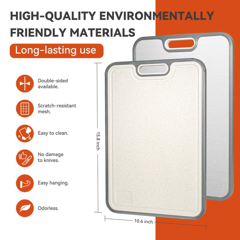 2-in-1 Stainless Steel Cutting Board