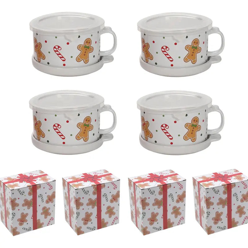 25 oz Meal Mug Set with Lid (4 pack)