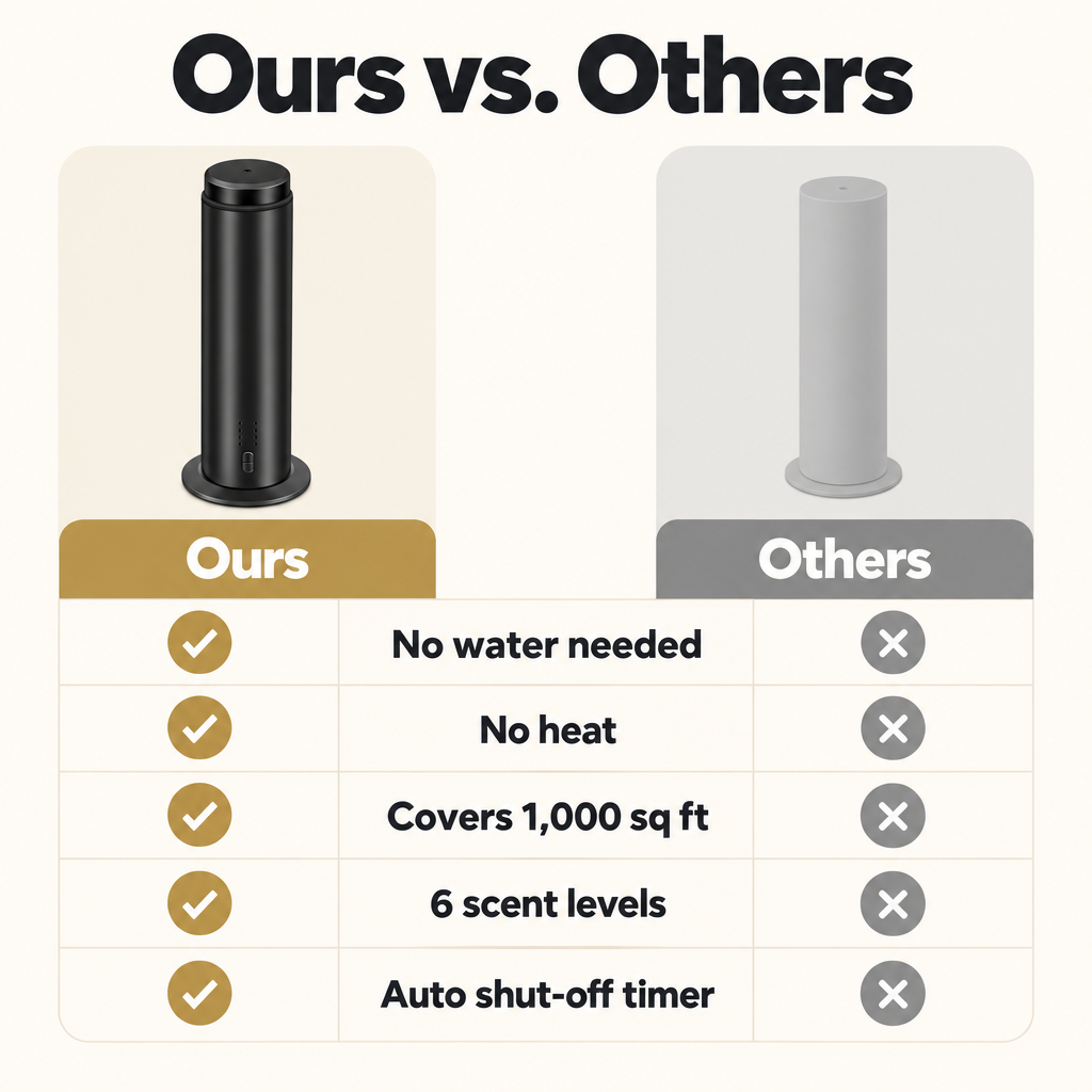 LuxeMist Waterless Scent Diffuser - Ours vs others
