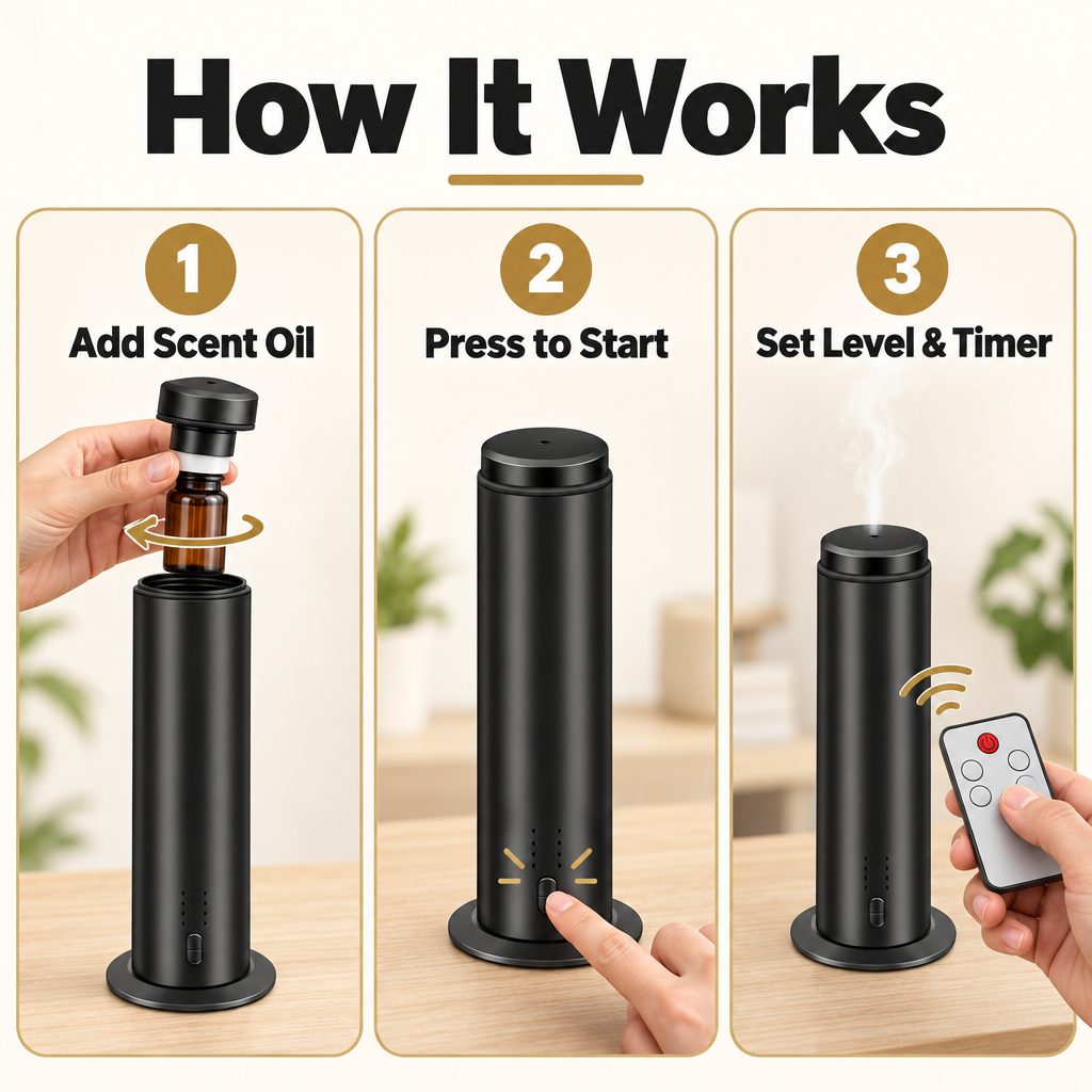 LuxeMist Waterless Scent Diffuser - How it works
