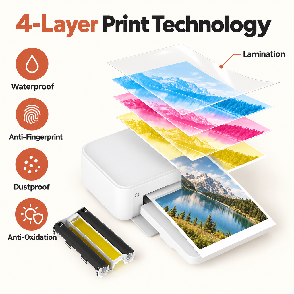 PrintDock 4x6 Instant Photo Printer - 4-layer print technology
